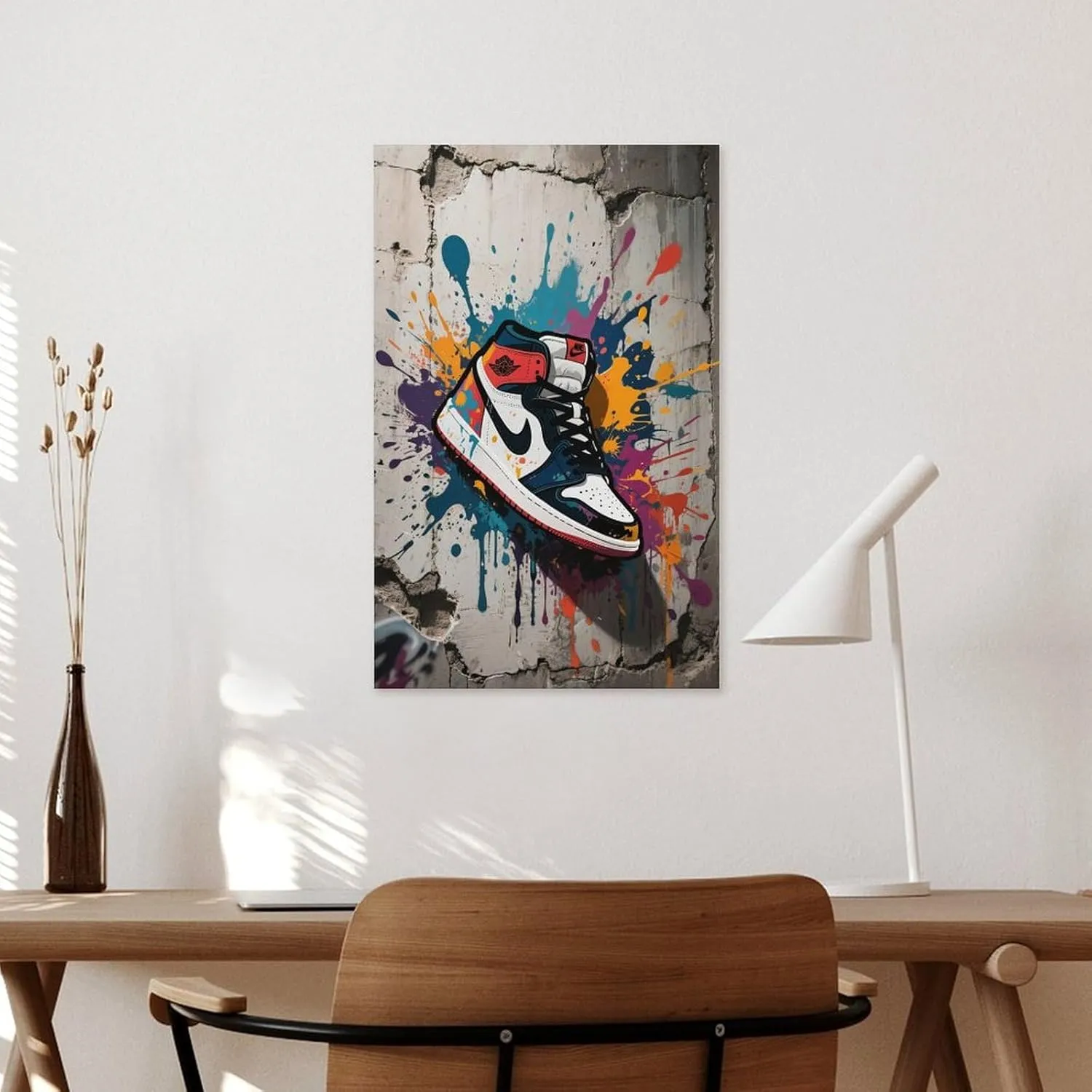 Graffiti Canvas Wall Art, Sneakers Street Painting for Teen Boy Room, Dormitory And Dressing Room Unframe-style-1 20x30inch(50x75cm)
