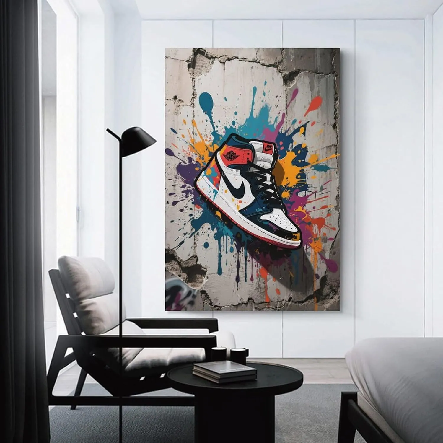 Graffiti Canvas Wall Art, Sneakers Street Painting for Teen Boy Room, Dormitory And Dressing Room Unframe-style-1 20x30inch(50x75cm)