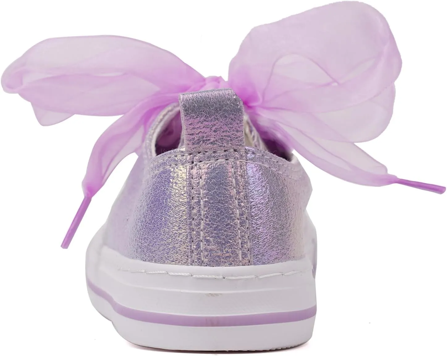 HugRain Little Girls Kids Classic Sparkle Low Top Lace Up Sneakers Walking Shoes
