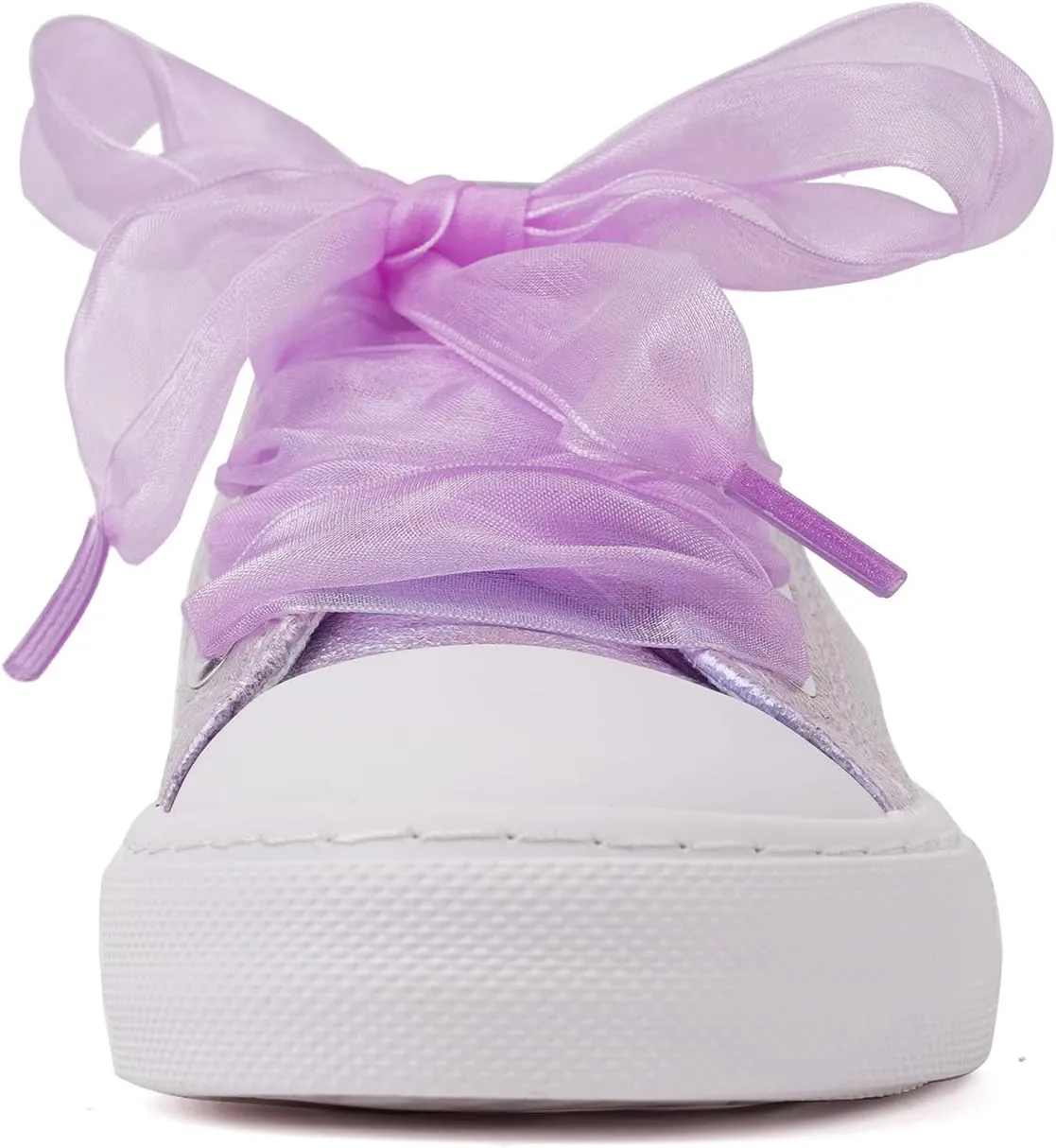 HugRain Little Girls Kids Classic Sparkle Low Top Lace Up Sneakers Walking Shoes