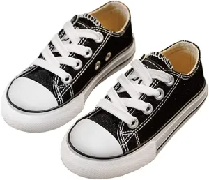 iFANS Boys and Girl Low Top Canvas Kids Lace up Sneakers