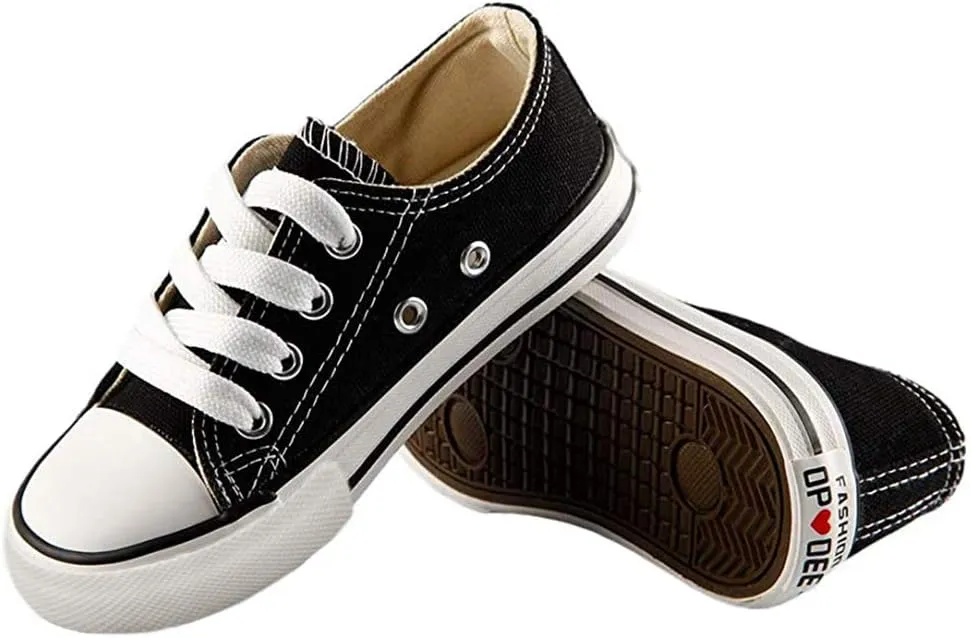 iFANS Boys and Girl Low Top Canvas Kids Lace up Sneakers