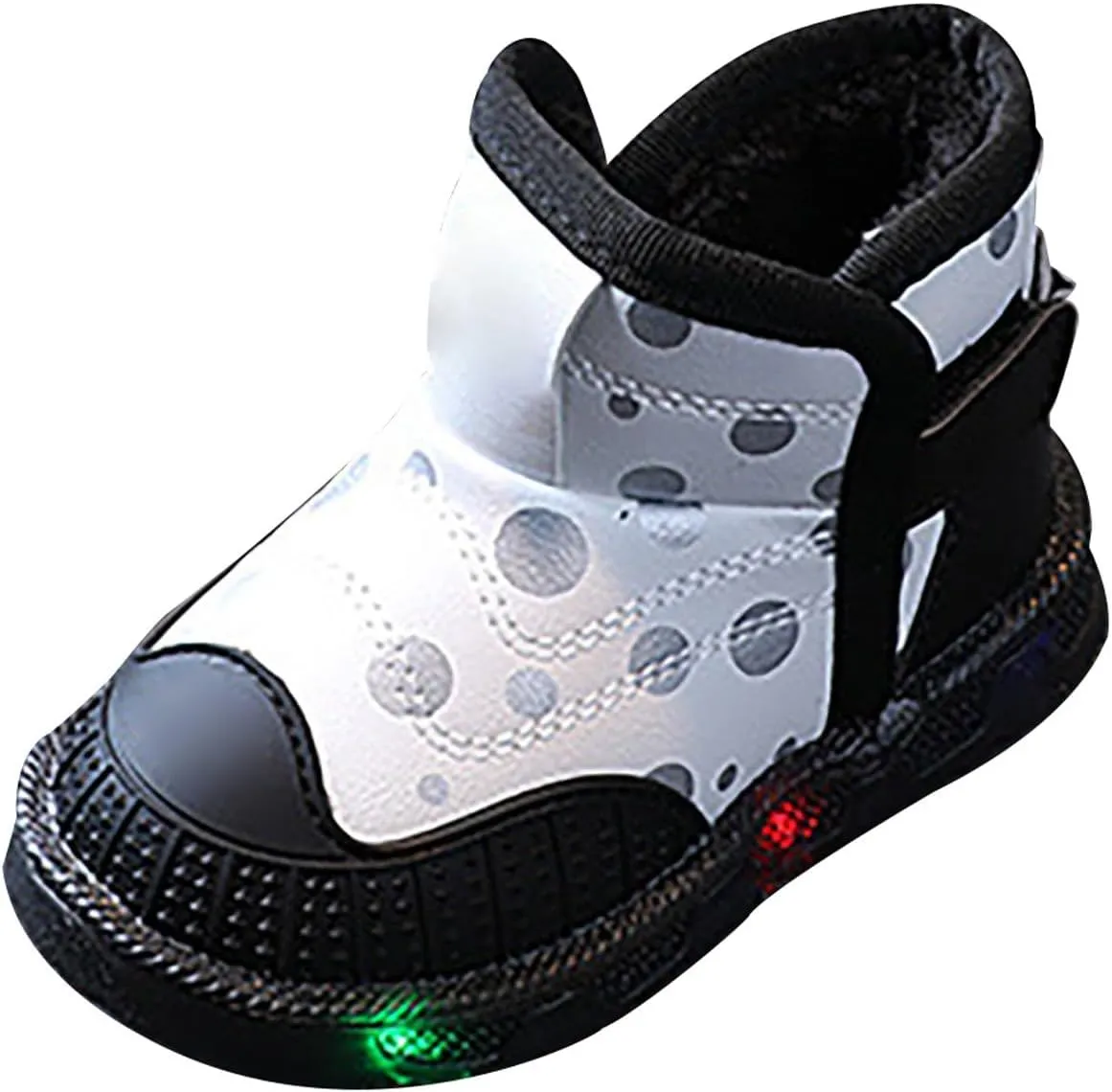 Infant Boys Girls Thicken High Top Luminous Sneakers Fleece Plush Soft Lightweight Glowing Trainer Light Up Shoes