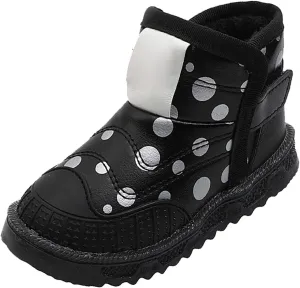 Infant Boys Girls Thicken High Top Luminous Sneakers Fleece Plush Soft Lightweight Glowing Trainer Light Up Shoes