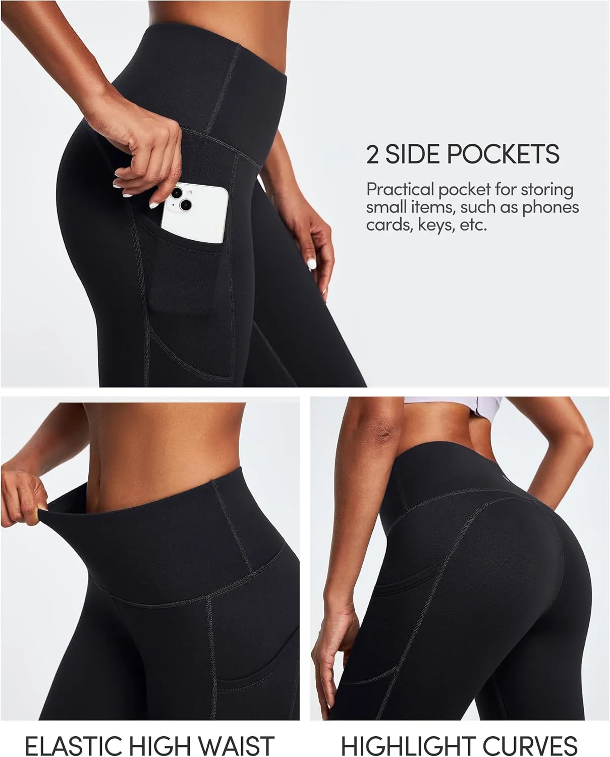 IUGA Fleece Lined Leggings with Pockets for Women Thermal Leggings for Women High Waisted Yoga Pants Winter Workout Leggings