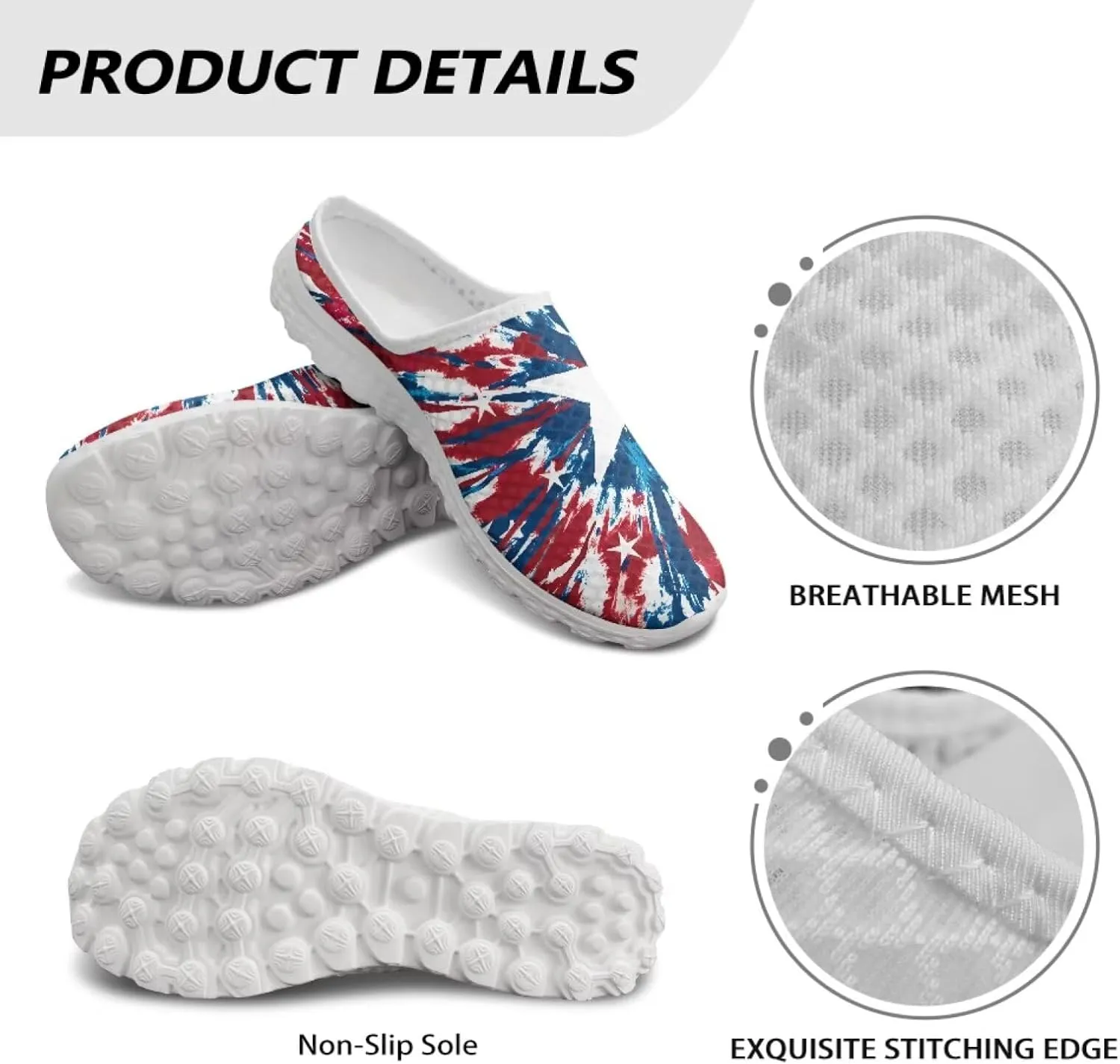 Jeiento Women Lightweight Slip On Mules Shoes Comfortable Anti Slip Loafers Open Back Breathable Slippers