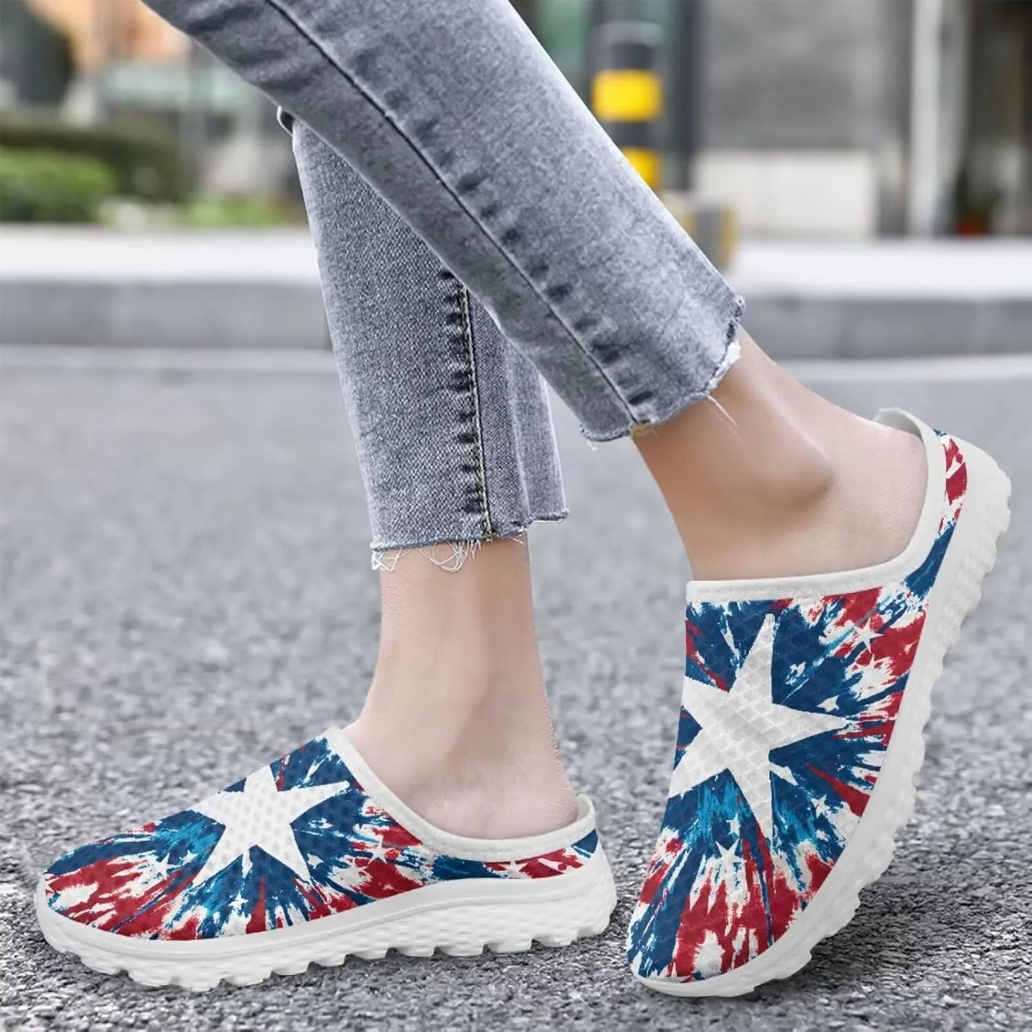 Jeiento Women Lightweight Slip On Mules Shoes Comfortable Anti Slip Loafers Open Back Breathable Slippers