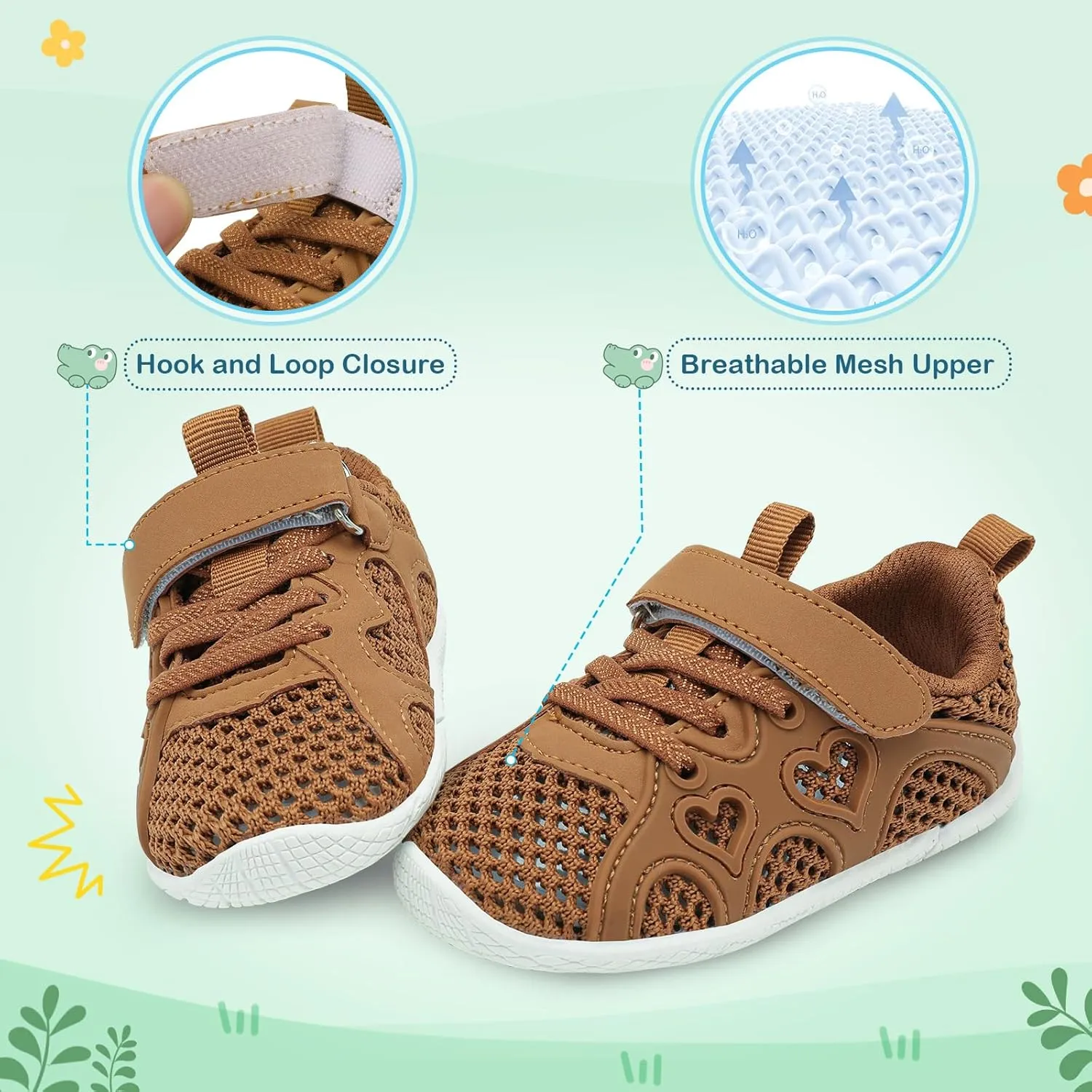 JIASUQI Toddler Shoes for Baby Girls Sneakers Barefoot Walking Shoes Running Tennis Shoes