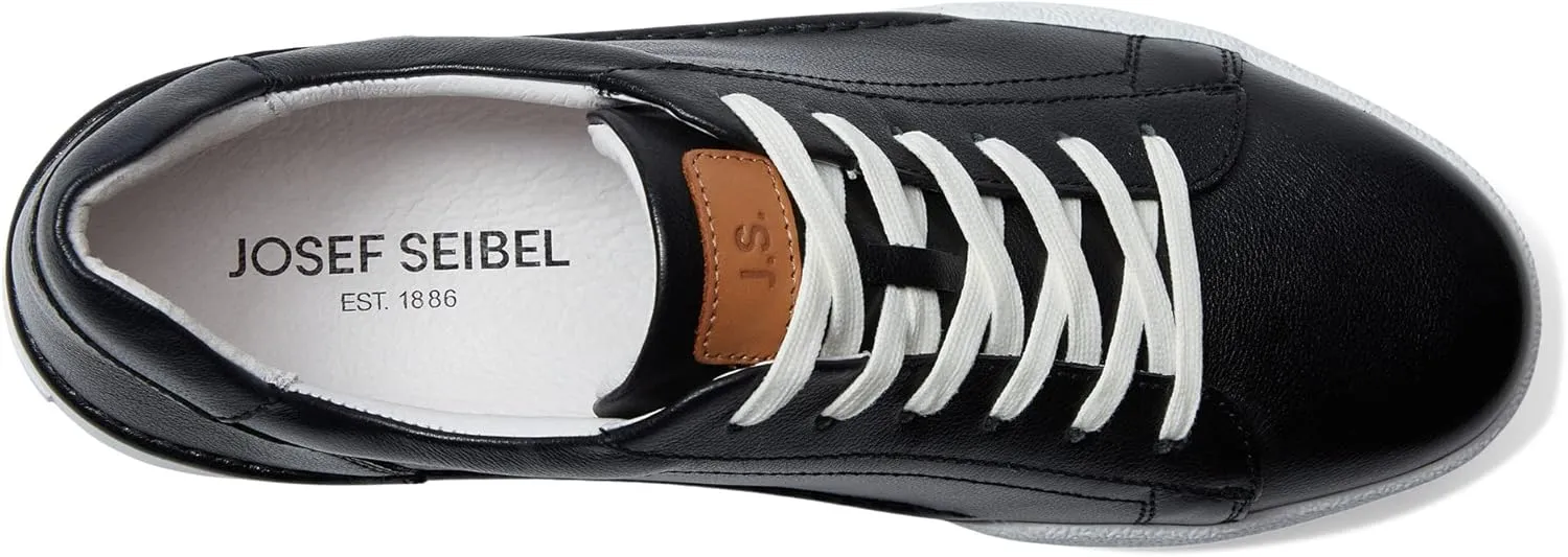 Josef Seibel® Claire 01 Leather Sneakers for Women – Leather and Textile Construction – Moc Toe