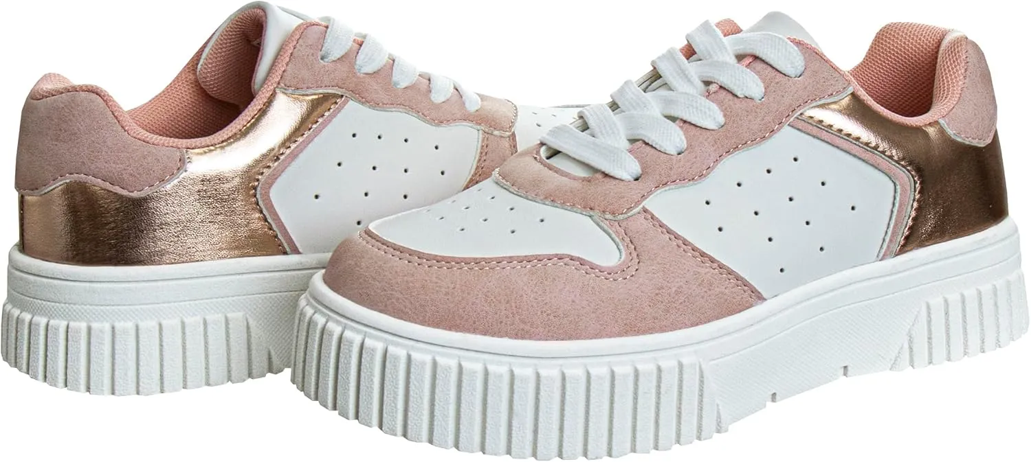 Josmo Kids Girl Sneakers Lace Up Casual Fashion Platform Shoes (Little Kid - Big Kid)