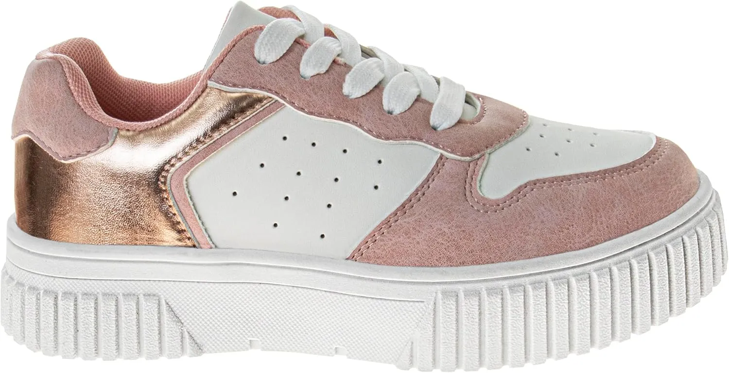Josmo Kids Girl Sneakers Lace Up Casual Fashion Platform Shoes (Little Kid - Big Kid)