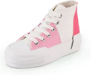 JUDIS Girls’ Platform Canvas Shoes Lace-up Fashion Sneakers Low Top and High Top Casual Shoes for Girls