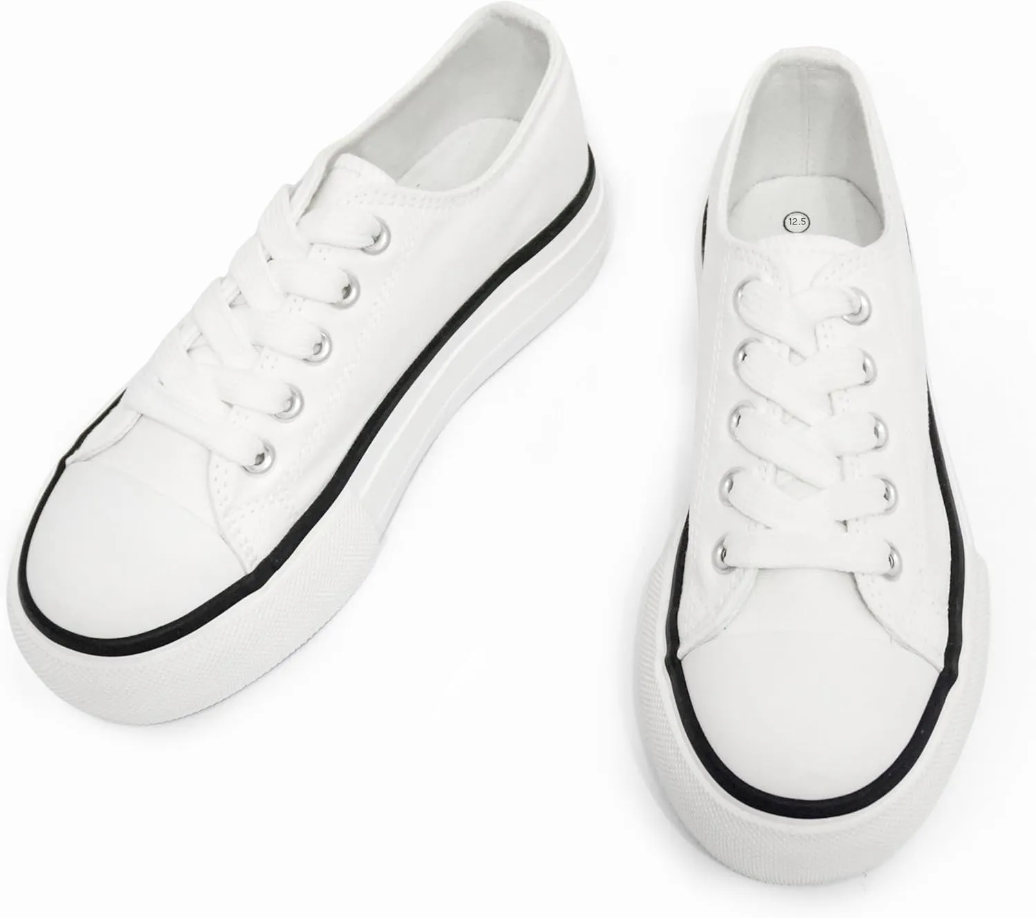 JUDIS Girls’ Platform Canvas Shoes Lace-up Fashion Sneakers Low Top and High Top Casual Shoes for Girls