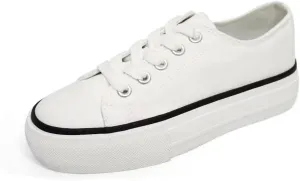 JUDIS Girls’ Platform Canvas Shoes Lace-up Fashion Sneakers Low Top and High Top Casual Shoes for Girls