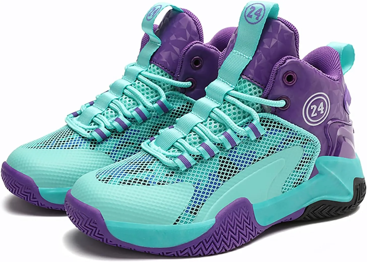Kids Basketball Shoes Boys Cushion Sneakers Non-Slip Outdoor Sports Shoes Comfortable Girls Lightweight Breathable Walking Running Shoes Tennis Sneakers