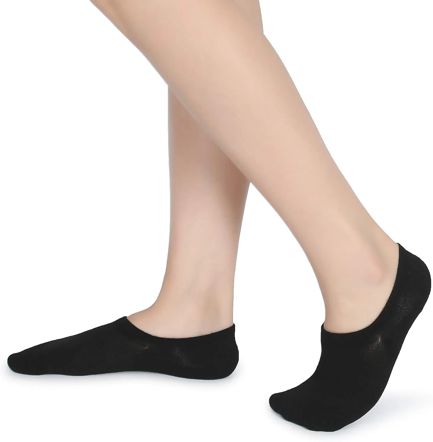 Leotruny Women’s 6 Pairs Bamboo Mesh Design Low Cut Non Slip No Show Socks