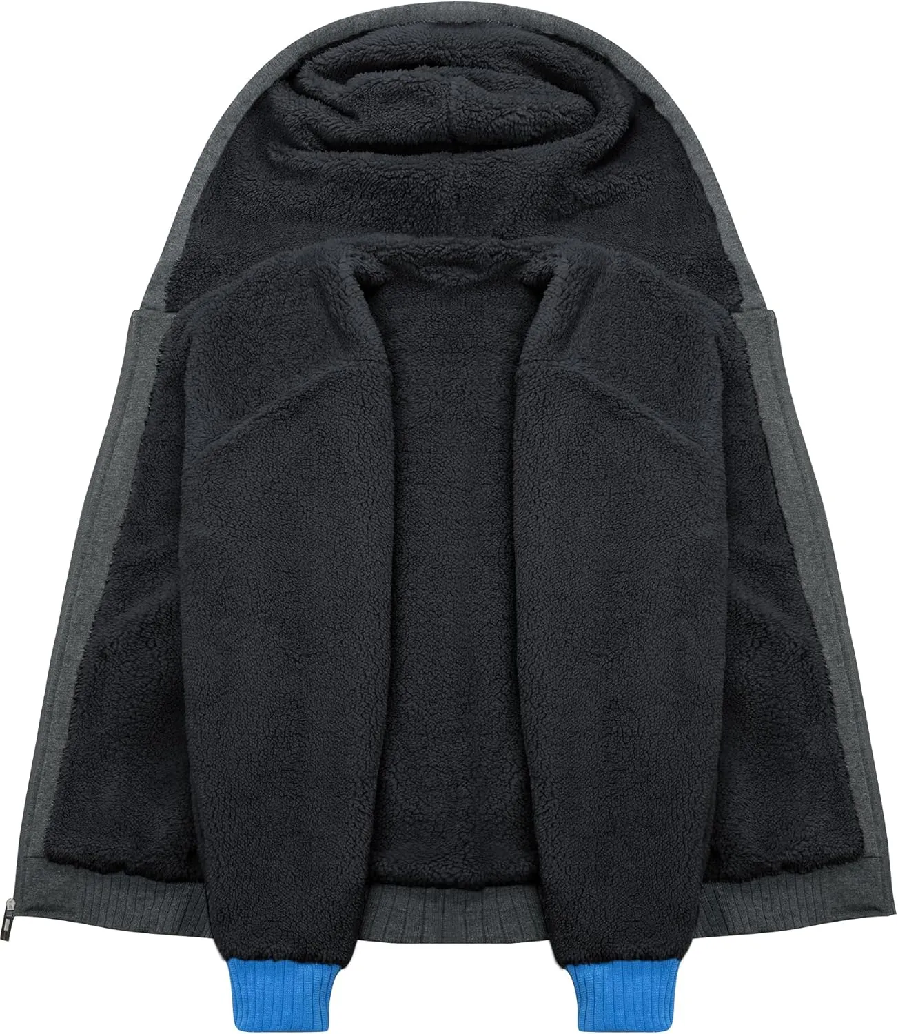 Little Beauty Hoodies for Men Zipper Jacket Fleece Sherpa Lined Winter Wool Heavyweight Sweashirts