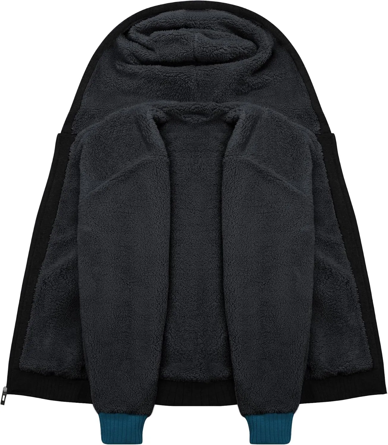 Little Beauty Hoodies for Men Zipper Jacket Fleece Sherpa Lined Winter Wool Heavyweight Sweashirts