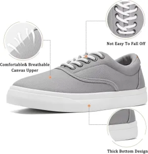 Low-Top Thick Sole Men's Fashion Sneakers Casual Canvas Sneakers for Men Lace up Tennis Shoes Comfortable Breathable Insole Slip on Sneakers Men Low Slip on Shoes - Multiple Colors - Big Size