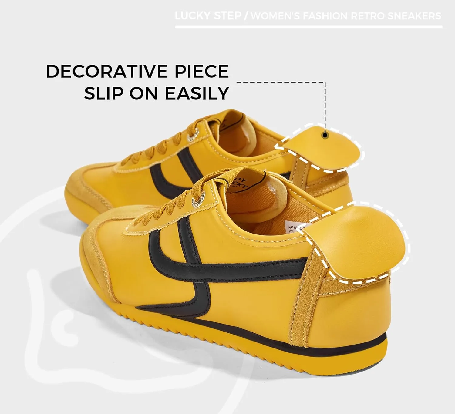 LUCKY STEP Women's Retro Fashion Sneakers Thin Sole Casual Walking Lightweight Tennis Trainers Running Gym Workout Classic Comfortable Athletic Shoes