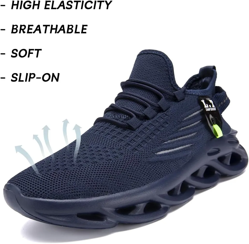 Men Running Shoes Slip On Walking Tennis Gym Sneakers Outdoor Trail Trainers Athletic Jogging Sneaker Road Fashion Workout Breathable Shoes