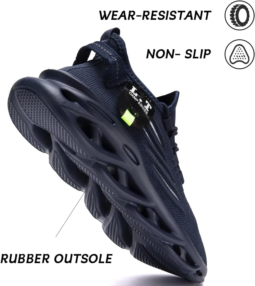Men Running Shoes Slip On Walking Tennis Gym Sneakers Outdoor Trail Trainers Athletic Jogging Sneaker Road Fashion Workout Breathable Shoes
