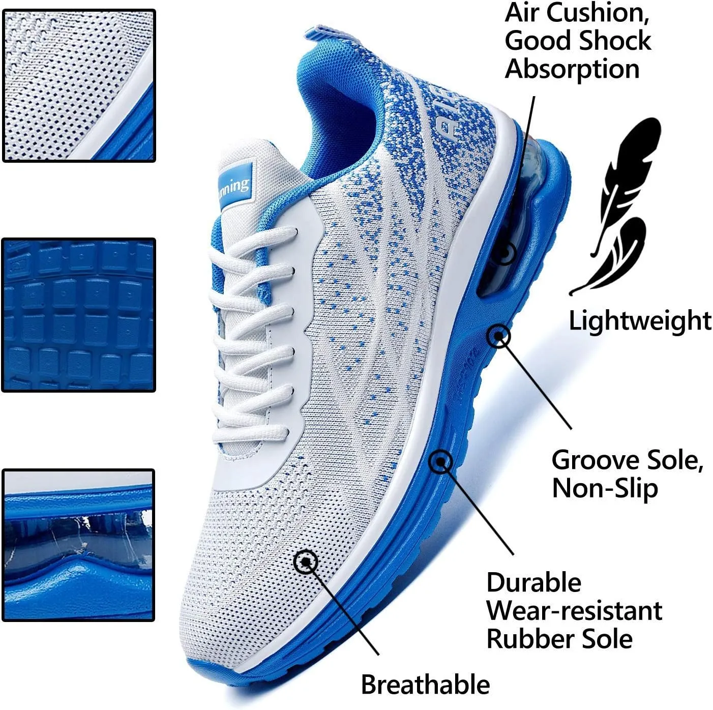 Mens Air Running Shoes Athletic Non Slip Walking Jogging Tennis Sneakers(US 7-12.5 D(M))