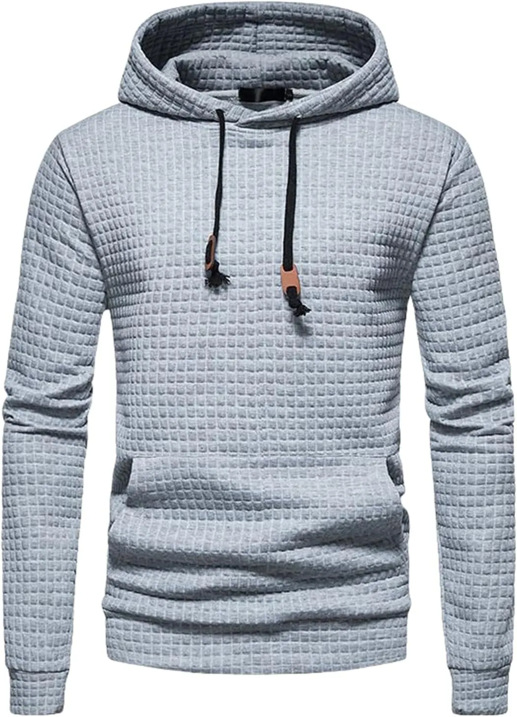 Men's Autumn Winter Plaid Hooded Sweatshirt Sports Hoodie