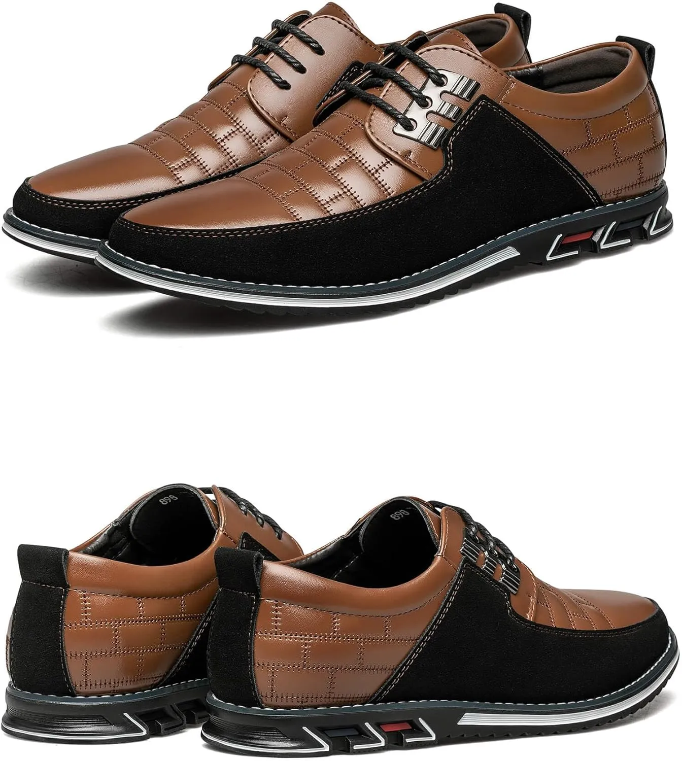 Mens Dress Shoes Comfortable Fashion Dress Sneakers Men Premium Vegan Leather Casual Shoes Business Office Wedding Formal Modern Oxfords