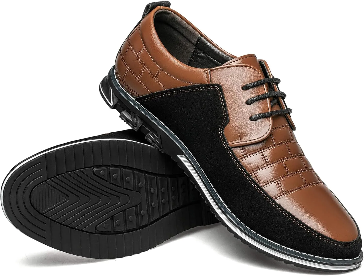 Mens Dress Shoes Comfortable Fashion Dress Sneakers Men Premium Vegan Leather Casual Shoes Business Office Wedding Formal Modern Oxfords