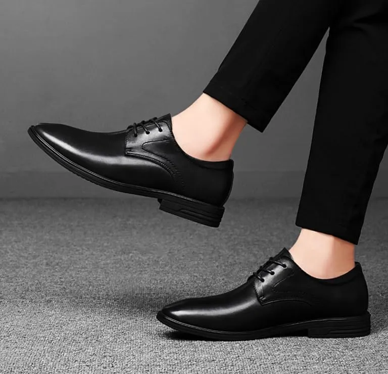Mens Dress Sneakers Casual Classic Lace-up Fashion Casual Classic Pointed-Toe Formal Shoes Business Office Wedding Formal Modern Oxfords