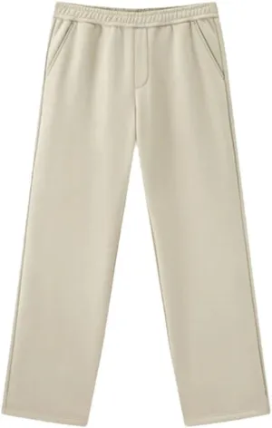 Men's Fleece Lined Thermal Straight Leg Pants Elastic Waist Loose Fit Casual Full Length Trousers