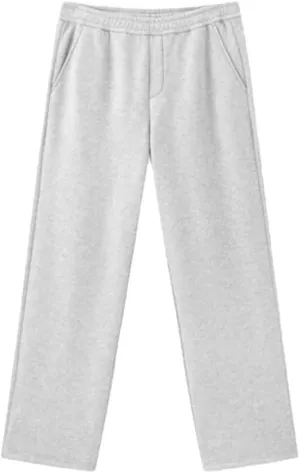 Men's Fleece Lined Thermal Straight Leg Pants Elastic Waist Loose Fit Casual Full Length Trousers