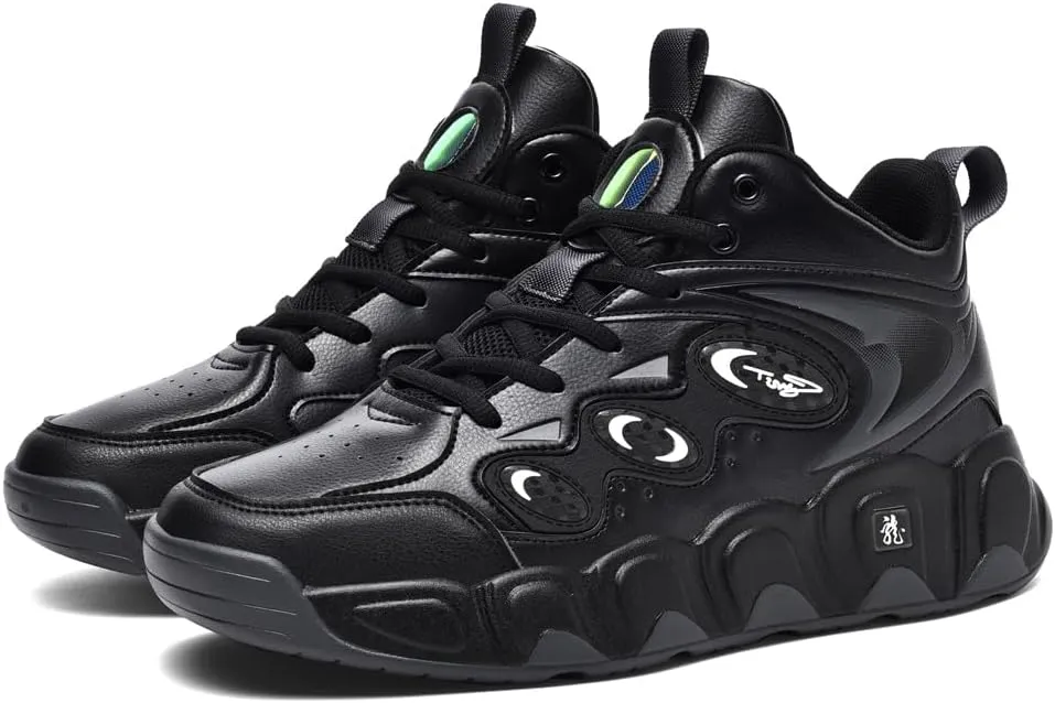 Men's High-Top Basketball Shoes,Artificial Leather Sneakers,Plus Sizes