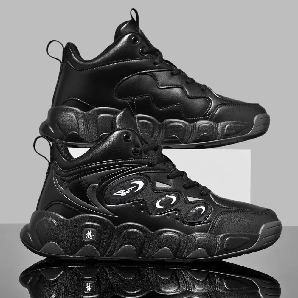 Men's High-Top Basketball Shoes,Artificial Leather Sneakers,Plus Sizes