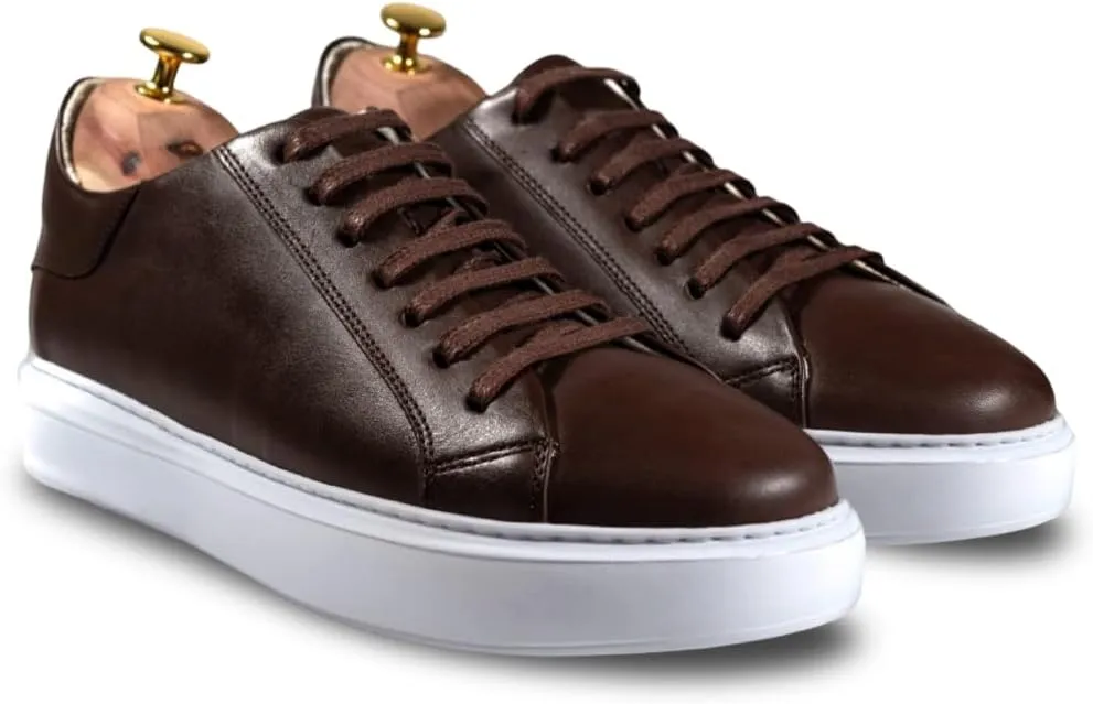 Mens Leather Sneakers – Handmade Elegant Sneakers for Men | Comfortable Walking Shoes | Versatile Smart Casual Footwear
