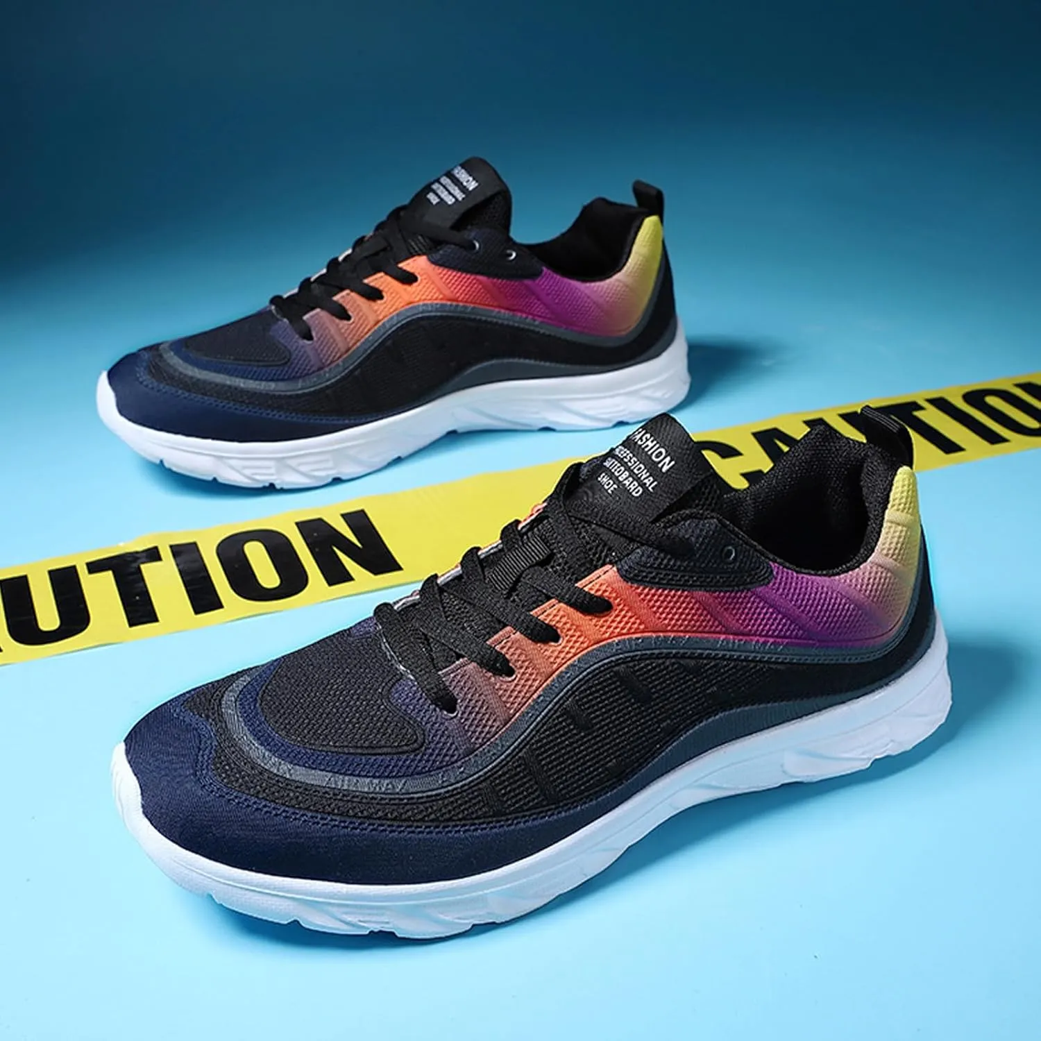 Men's Mesh Lace Up Soft Sole Fashion Sneakers Lightweight Comfortable Breathable Non-Slip Walking Running Casual Sports Shoes for Tennis Trainers
