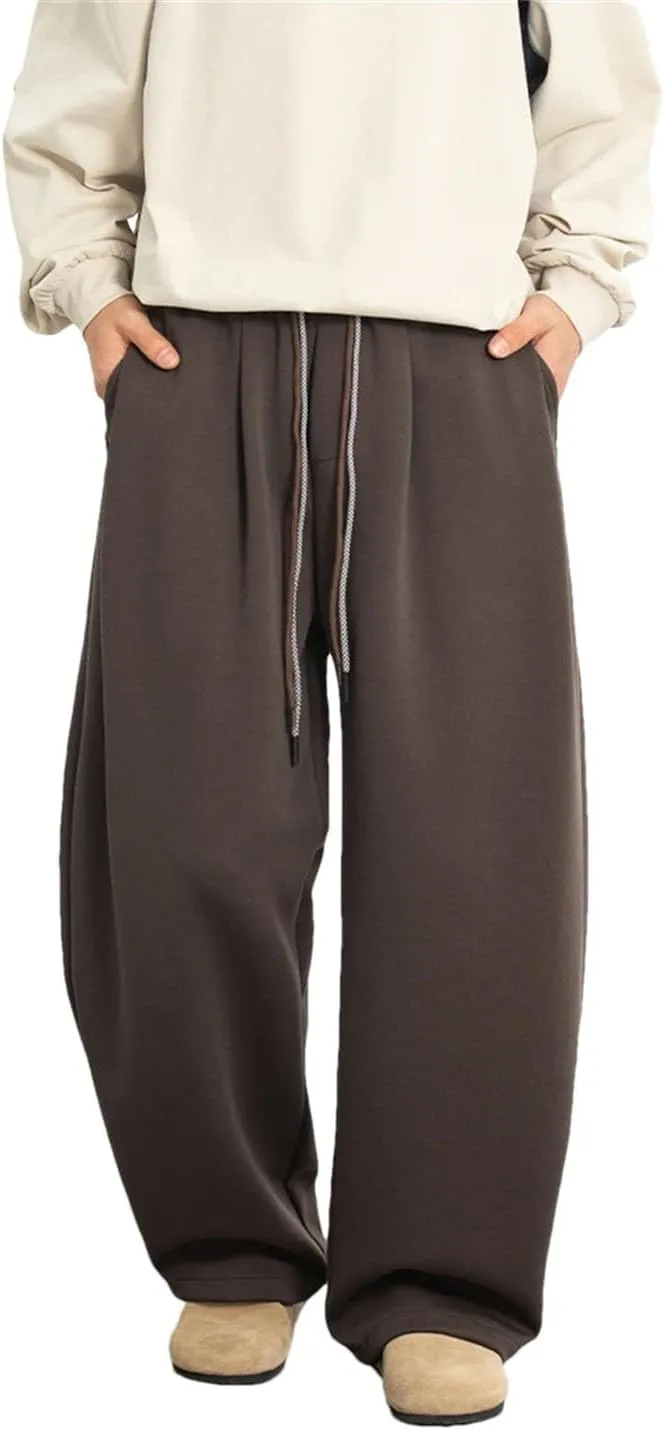 Men's Oversized Drop-Crotch Pleated Joggers with Drawstring Waist Japanese Style Casual Pants
