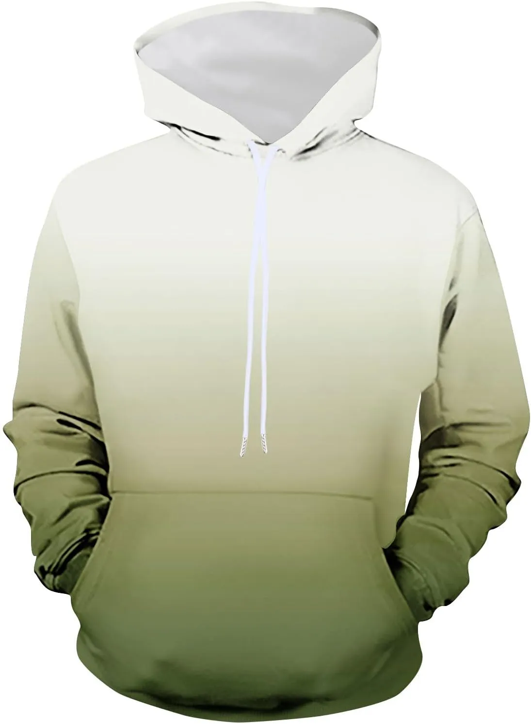 Men's Plus Size Graphic Hoodies Casual Fashion Gradient Color Long Sleeve Hooded Sweatshirt Loose Fit Muscle Pullover