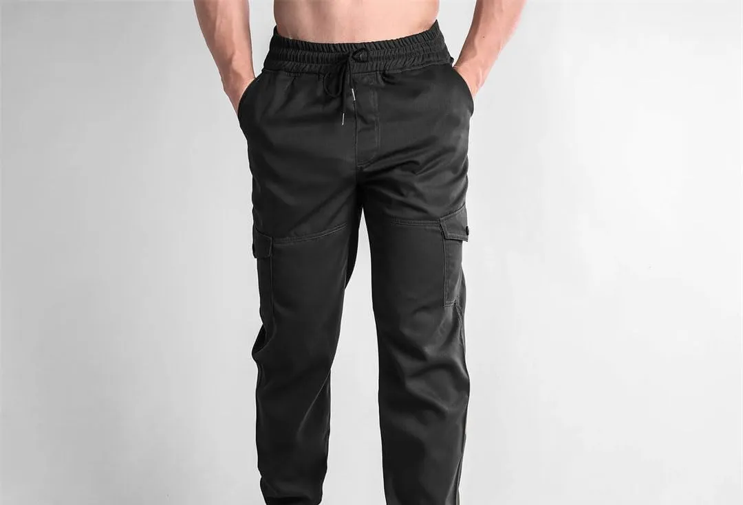 Men's Regular Fit Cargo Pants with Drawstring Waist Full-Length Sports Casual Sweatpants