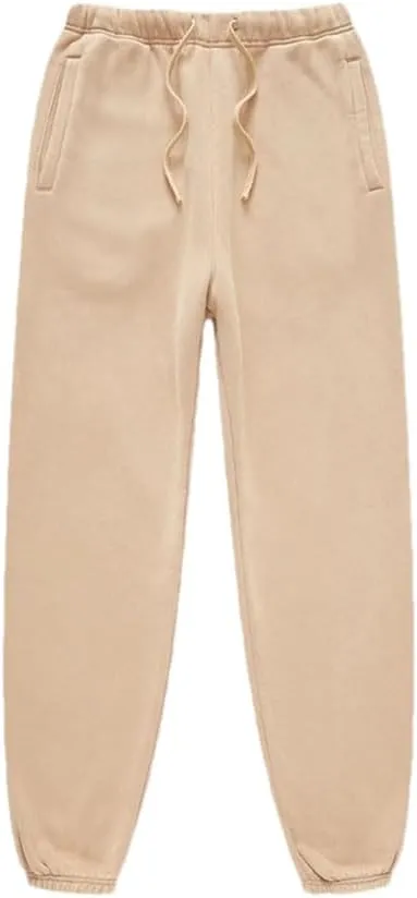 Men's Retro Fleece Sweatpants Elastic Waist Loose Fit Casual Solid Joggers Pants