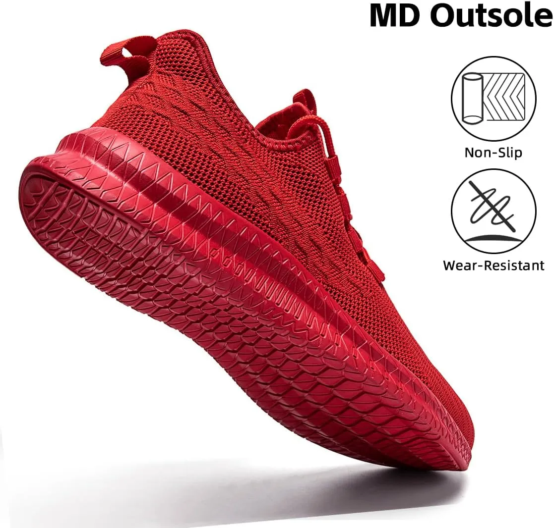 Men's Running Shoes Walking Sneakers Tennis Mens Shoes Casual Road Fashion Breathable Lightweight Slip on Workout Sport for Gym