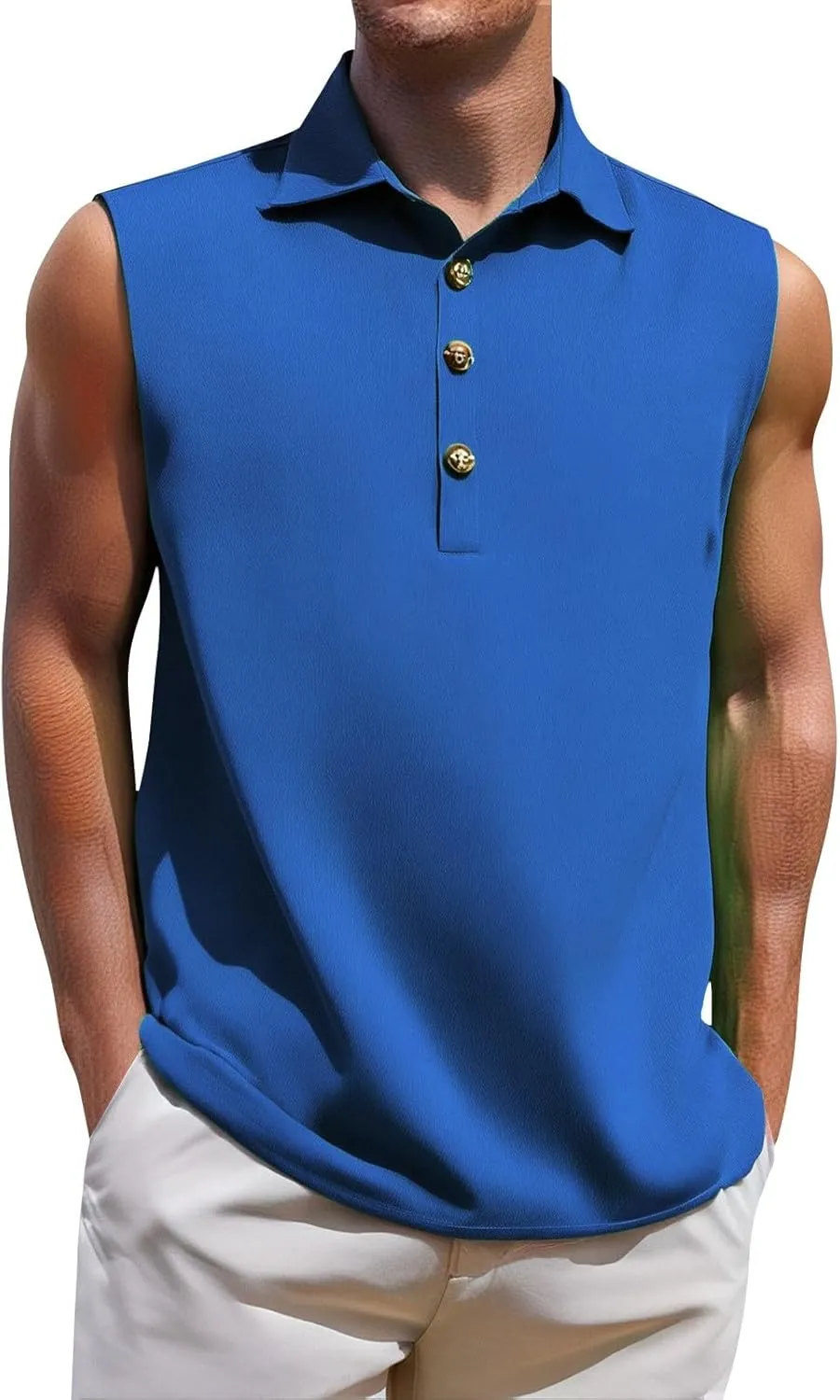 Mens Sleeveless Button Down Beach Shirts Casual Summer Hippie Tank Tops Fashion Solid Collared Linen Tank Shirt 2025