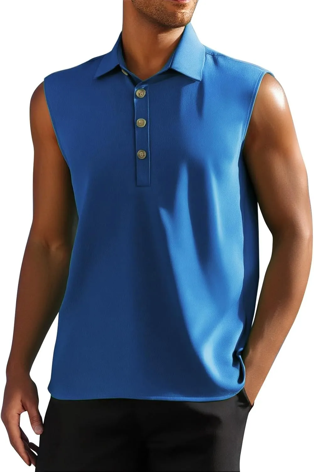 Mens Sleeveless Button Down Beach Shirts Casual Summer Hippie Tank Tops Fashion Solid Collared Linen Tank Shirt 2025