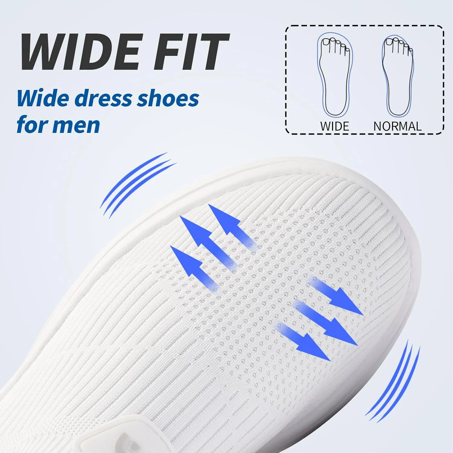 Men's Slip On Sneakers Walking Shoes Wide， Casual Soft Breathable Slip in Sock Sneakers，Non-Slip Rubber Sole, Workout,Athletic