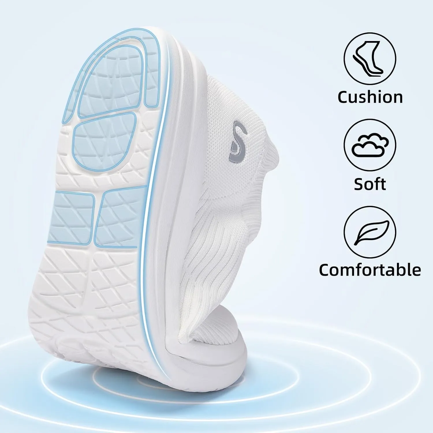 Men's Slip On Sneakers Walking Shoes Wide， Casual Soft Breathable Slip in Sock Sneakers，Non-Slip Rubber Sole, Workout,Athletic