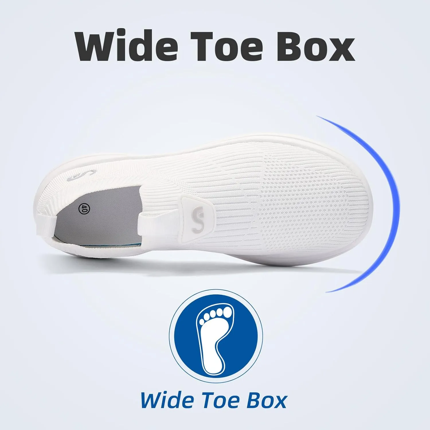 Men's Slip On Sneakers Walking Shoes Wide， Casual Soft Breathable Slip in Sock Sneakers，Non-Slip Rubber Sole, Workout,Athletic
