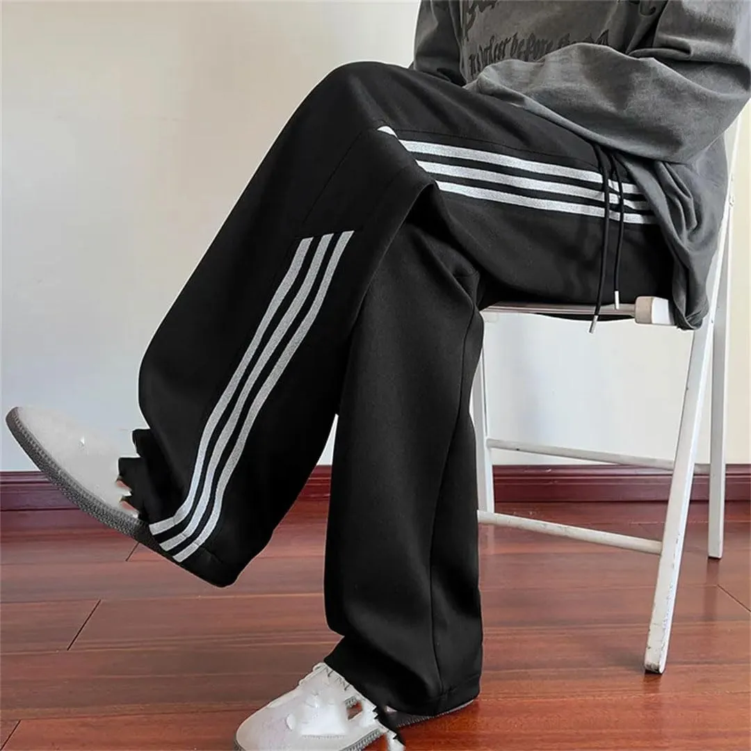 Men's Straight Leg Casual Sweatpants Elastic Waist Midweight Comfortable Fit Trousers for Daily Wear
