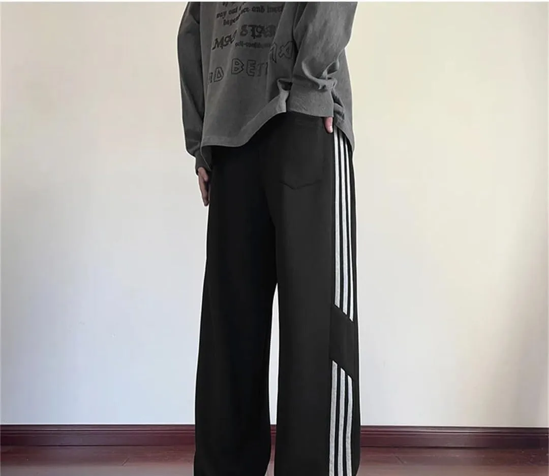 Men's Straight Leg Casual Sweatpants Elastic Waist Midweight Comfortable Fit Trousers for Daily Wear