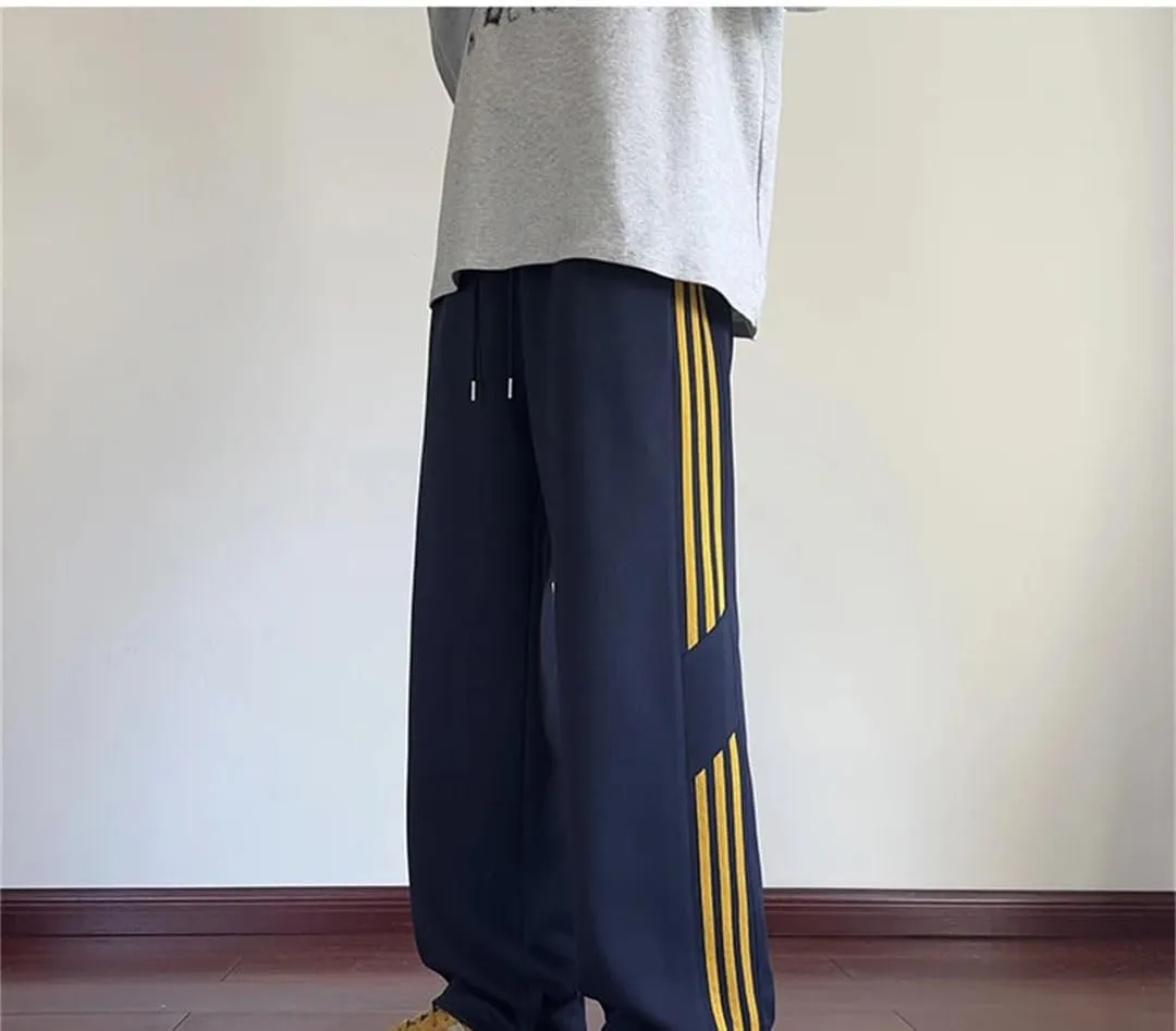 Men's Straight Leg Casual Sweatpants Elastic Waist Midweight Comfortable Fit Trousers for Daily Wear